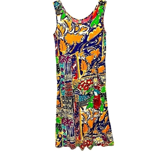 Jams World Dresses & Skirts - Jam’s World Vintage bold floral bright abstract garden vibrant tank dress